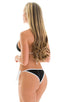 Brazilian Triangle Top in Black tricot-nylon-lycra with White Banding, Front Alternative; Brazilian Triangle Top in Black tricot-nylon-lycra with White Banding,