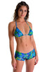 Classic Triangle Swimsuit Top in Tan Through Rainforest, Front View; Classic Triangle Swimsuit Top in Tan Through Rainforest, Rear View; Classic Triangle Swimsu