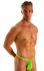 4-Way Adjustable Bikini-Tanga-Micro in Neon Lime, Front View; 4-Way Adjustable Bikini-Tanga-Micro in Neon Lime, Rear View; 4-Way Adjustable Bikini-Tanga-Micro i