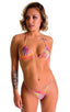 Skinny Side Rio Bikini Bottom in Tan Through Orange Jungle, Front Alternative; Skinny Side Rio Bikini Bottom in Tan Through Orange Jungle, Rear View; Skinny Sid