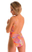 baywatch womens one piece swimsuit high cut skinz swimwear in Tan Through Orange Jungle; Baywatch One Piece Swimsuit in Tan Through Orange Jungle, Rear View; Ba