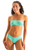 T5 - Womens Bandeau Bikini Top - Solid Sheer Semi Sheer