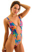 One Piece Keyhole Rio Bikini in Tahitian Tan Through, Front View; One Piece Keyhole Rio Bikini in Tahitian Tan Through, Rear View; One Piece Keyhole Rio Bikini