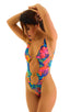 One Piece Keyhole Rio Bikini in Tahitian Tan Through, Front View; One Piece Keyhole Rio Bikini in Tahitian Tan Through, Rear View; One Piece Keyhole Rio Bikini