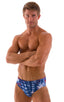 Swim-Dive Competition Brief in American Flag Collage, Front View; Swim-Dive Competition Brief in American Flag Collage, Rear View; Special Order Notice; Swim-Di