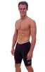 Lycra Sport Compression Gym Shorts in Black cotton-lycra., Front View; Lycra Sport Compression Gym Shorts in Black cotton-lycra., Rear View; Special Order Notic