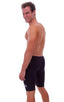 Lycra Sport Compression Gym Shorts in Black cotton-lycra., Front View; Lycra Sport Compression Gym Shorts in Black cotton-lycra., Rear View; Special Order Notic