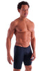 Extreme Lycra Jammer Shorts in Black, Front View; Extreme Lycra Jammer Shorts in Black, Rear View; Special Order Notice; Extreme Lycra Jammer Shorts in Black Fa