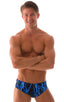 Swim-Dive Competition Brief in Laser Blue Lightning, Front View; Swim-Dive Competition Brief in Laser Blue Lightning, Rear View; Special Order Notice; Swim-Dive