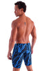 Extreme Lycra Jammer Shorts in Blue Lightning, Front View; Extreme Lycra Jammer Shorts in Blue Lightning, Rear View; Special Order Notice; Extreme Lycra Jammer