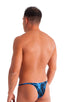 most popular mens sexy micro bikini in Blue Lightning; Sunseeker Micro Pouch Half Back Bikini in Blue Lightning, Rear View; Sunseeker Micro Pouch Half Back Biki