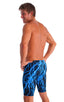Lycra Bike Length Shorts in Blue Lightning, Front View; Lycra Bike Length Shorts in Blue Lightning, Rear View; Special Order Notice; Lycra Bike Length Shorts in