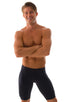 Lycra Bike Length Shorts in Black cotton/lycra, Front View; Lycra Bike Length Shorts in Black cotton/lycra, Rear View; Special Order Notice; Lycra Bike Length S