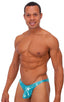 Exotic Dancer - Pouch Enhanced - Pistol Bikini in Metallic Mystique Hawaiian Mint, Front View; Exotic Dancer - Pouch Enhanced - Pistol Bikini in Metallic Mystiq