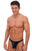 Exotic Dancer Flopper Thong in Wet Look Black (PROLining), Front View; Exotic Dancer Flopper Thong in Wet Look Black (PROLining), Rear View; Exotic Dancer Flopp