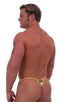 Exotic Dancer Flopper Thong in Liquid Gold (PROLining), Front View; Exotic Dancer Flopper Thong in Liquid Gold (PROLining), Rear View; Exotic Dancer Flopper Tho