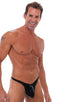 Exotic Dancer Flopper Thong in Mystique Black (PROLining), Front View; Exotic Dancer Flopper Thong in Mystique Black (PROLining), Rear View; Exotic Dancer Flopp
