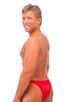 Rio Tanning Bikini Swimsuit in Wet Look Red, Front View; Rio Tanning Bikini Swimsuit in Wet Look Red, Rear View; Special Order Notice; Rio Tanning Bikini Swimsu