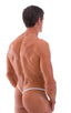 Y Back G String Swim Thong in Optic White, Front View; Y Back G String Swim Thong in Optic White, Rear View; Special Order Notice; Y Back G String Swim Thong in