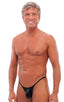 Micro Pouch - Puckered Back - Rio Bikini in Metallic Mystique Black-Black, Front View; Micro Pouch - Puckered Back - Rio Bikini in Metallic Mystique Black-Black