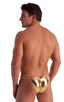 Micro Pouch - Puckered Back - Rio Bikini in Metallic Liquid Gold, Front View; Micro Pouch - Puckered Back - Rio Bikini in Metallic Liquid Gold, Rear View; Speci
