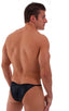 mens micro bikini swimsuit with tiny puckered butt in Wet Look Black; Micro Pouch - Puckered Back - Rio Bikini in Wet Look Black, Rear View; Special Order Notic