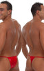 String Bikini - Tanga - Combination Suit in Wet Look Lipstick Red, Front View; String Bikini - Tanga - Combination Suit in Wet Look Lipstick Red, Front Alternat
