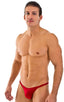 Rio Tanning Bikini Swimsuit in Semi Sheer Lipstick Red ThinSKINZ, Front View; Rio Tanning Bikini Swimsuit in Semi Sheer Lipstick Red ThinSKINZ, Rear View; Speci