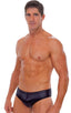 Riviera Swim Suit Brief in Wet Look Black, Front View; Riviera Swim Suit Brief in Wet Look Black, Rear View; Special Order Notice; Riviera Swim Suit Brief in We