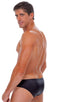 Riviera Swim Suit Brief in Wet Look Black, Front View; Riviera Swim Suit Brief in Wet Look Black, Rear View; Special Order Notice; Riviera Swim Suit Brief in We