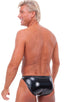 Bikini-Brief Swimsuit in Gloss Black Vinyl, Front View; Bikini-Brief Swimsuit in Gloss Black Vinyl, Rear View; Bikini-Brief Swimsuit in Gloss Black Vinyl 4; Bik