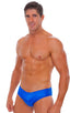Riviera Swim Suit Brief in Wet Look Royal Blue, Front View; Riviera Swim Suit Brief in Wet Look Royal Blue 3; Riviera Swim Suit Brief in Wet Look Royal Blue, Re
