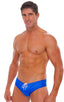 Riviera Swim Suit Brief in Wet Look Royal Blue, Front View; Riviera Swim Suit Brief in Wet Look Royal Blue 3; Riviera Swim Suit Brief in Wet Look Royal Blue, Re