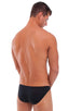 Bikini-Brief Swimsuit in Semi Sheer ThinSKINZ Black, Front View; Bikini-Brief Swimsuit in Semi Sheer ThinSKINZ Black, Rear View; Special Order Notice; Bikini-Br