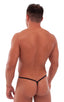 Teardrop G String Swim Suit in Black PowerNet, Front View; Teardrop G String Swim Suit in Black PowerNet, Rear View; Teardrop G String Swim Suit in Black PowerN