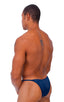 Skinny Side Half Back Swim Suit in Dark Navy Blue, Front View; Skinny Side Half Back Swim Suit in Dark Navy Blue, Rear View; Special Order Notice; Skinny Side H