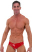Riviera Swim Suit Brief in Gloss Red Vinyl, Front View; Riviera Swim Suit Brief in Gloss Red Vinyl, Rear View; Riviera Swim Suit Brief in Gloss Red Vinyl 6; Spe