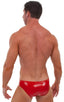 Riviera Swim Suit Brief in Gloss Red Vinyl, Front View; Riviera Swim Suit Brief in Gloss Red Vinyl, Rear View; Riviera Swim Suit Brief in Gloss Red Vinyl 6; Spe