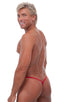 Roman G String Swim Thong in Wet Look Lipstick Red, Front View; Roman G String Swim Thong in Wet Look Lipstick Red, Rear View; Special Order Notice; Roman G Str