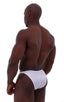 Fitted Bikini Bathing Suit in Optic White, Front View; Fitted Bikini Bathing Suit in Optic White, Rear View; Fitted Bikini Bathing Suit in Optic White Fabric