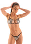 Womens Bandeau Bikini Top with Straps and ornaments - Metallics
