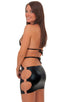 Short Sexy Mini Club Ring Dress in Mystique Black on Black, Front View; Short Sexy Mini Club Ring Dress in Mystique Black on Black, Rear View; Special Order Not