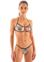 Womens Bandeau Bikini Top with Straps and ornaments - Metallics