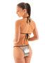 Womens Bandeau Bikini Top with Straps and ornaments - Metallics