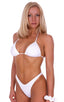Womens Classic Triangle Swimsuit Top in White, Front View; Womens Classic Triangle Swimsuit Top in White, Rear View; Special Order Notice; Womens Classic Triang