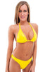 Womens Shaped Triangle Swimtop in Citron, Front View; Womens Shaped Triangle Swimtop in Citron, Rear View; Special Order Notice; Womens Shaped Triangle Swimtop