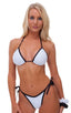Womens Banded Triangle Bikini - Metallics