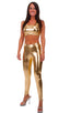 womens designer leggings fashion tights in Liquid Gold; Womens Leggings - Fashion Tights in in Liquid Gold, Rear View; Womens Leggings - Fashion Tights in in Li
