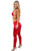 Womens Shaped Triangle Swimtop in Mystique Red, Front View; Womens Shaped Triangle Swimtop in Mystique Red, Rear View; Womens Shaped Triangle Swimtop in Mystiqu