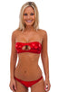 Surfer Girl Swimsuit Bottom in Mystique Volcano Red, Front View; Surfer Girl Swimsuit Bottom in Mystique Volcano Red, Rear View; Special Order Notice; Surfer Gi